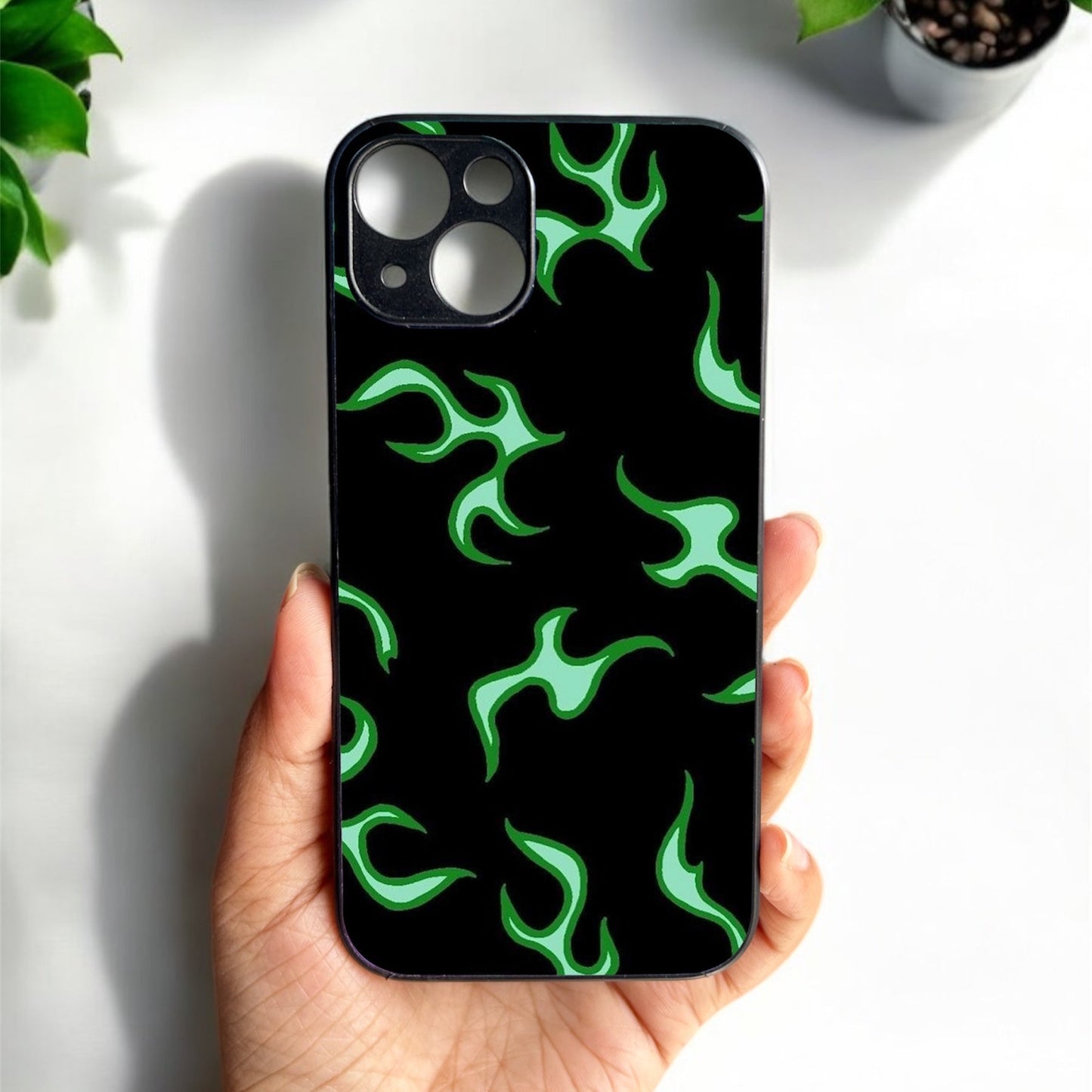 Neon Fire Glossy Metal Back Case for Apple iPhone
