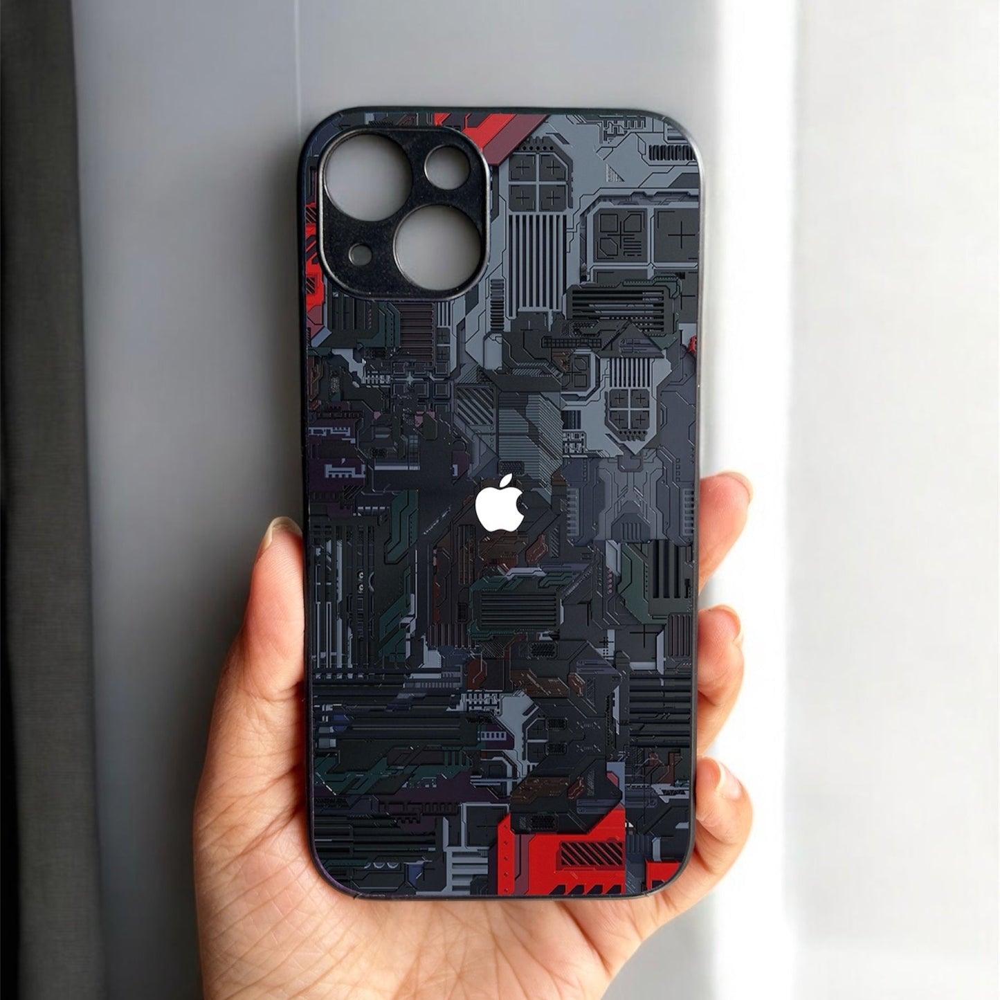 Circuit Crush Glossy Metal Back Case for Apple Iphone 13