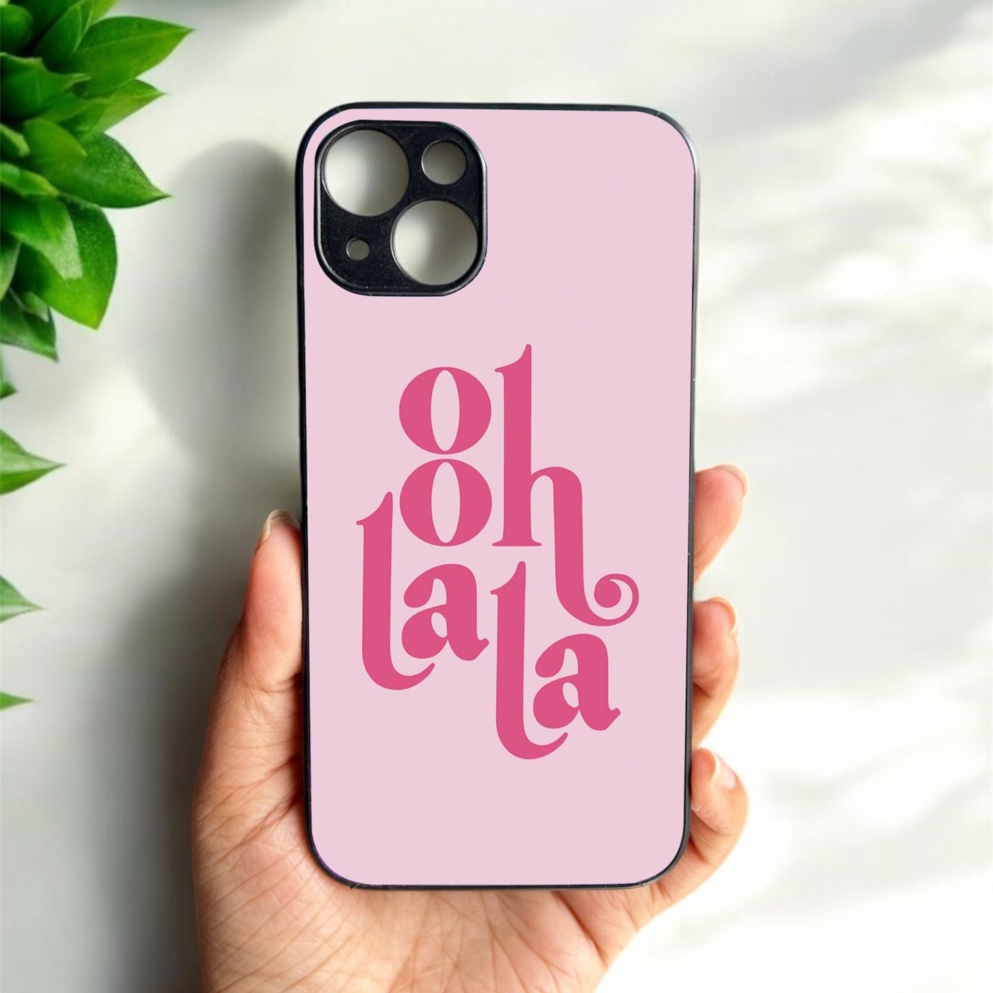 'Ooh Lala' Glossy Metal Back Case for Apple Iphone