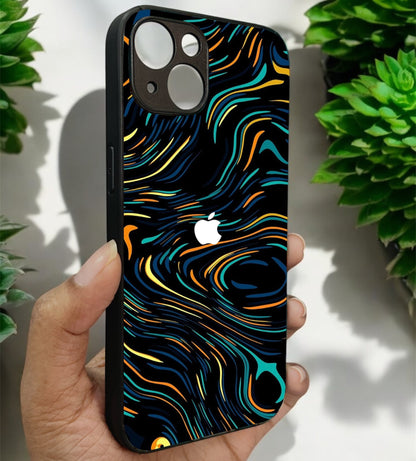 Glow Lines Glossy Metal Back Case for Apple iPhone