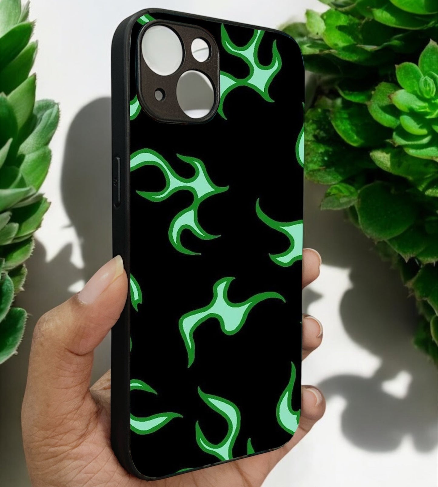 Neon Fire Glossy Metal Back Case for Apple iPhone
