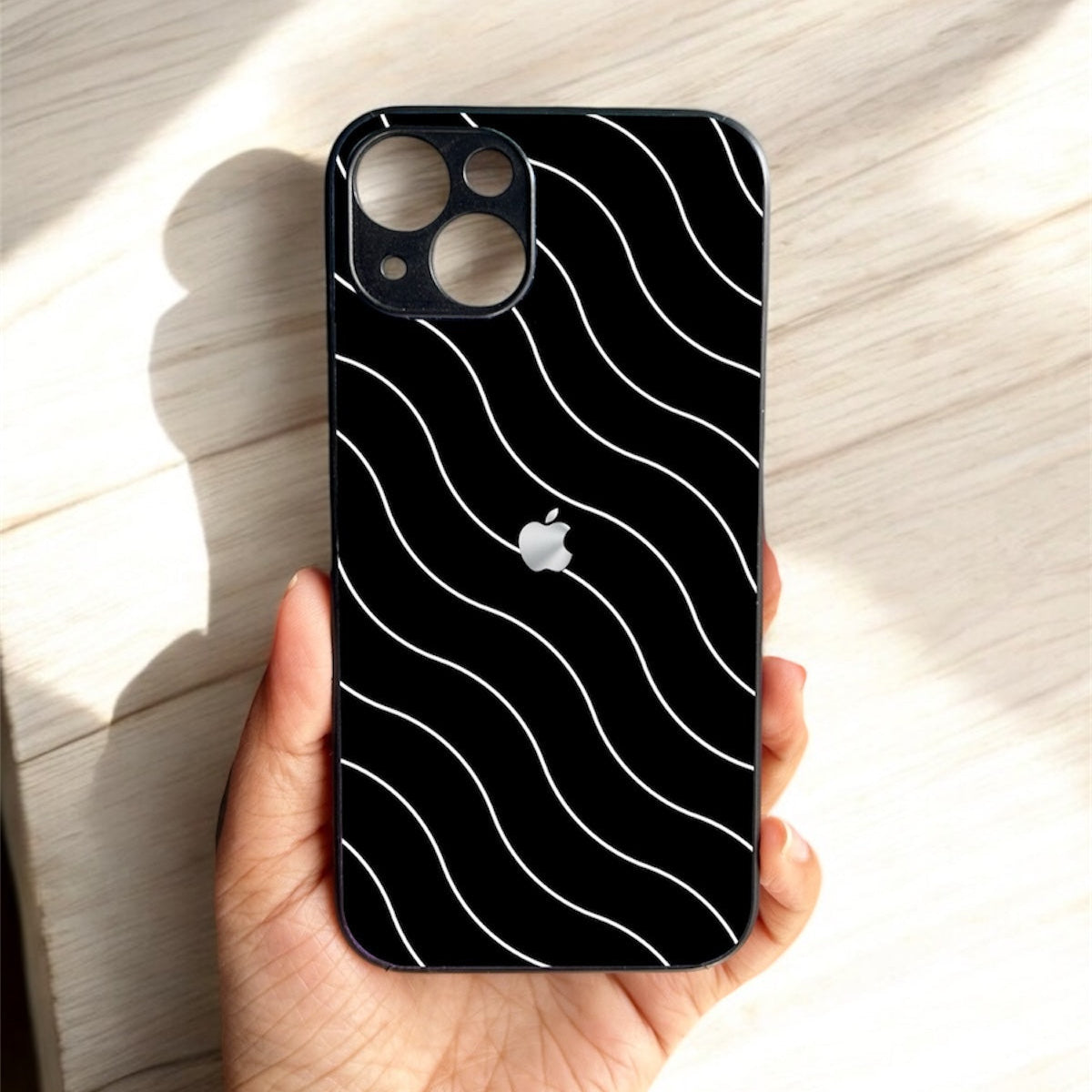 Black Curvio Metal Back Case for Apple Iphone 13