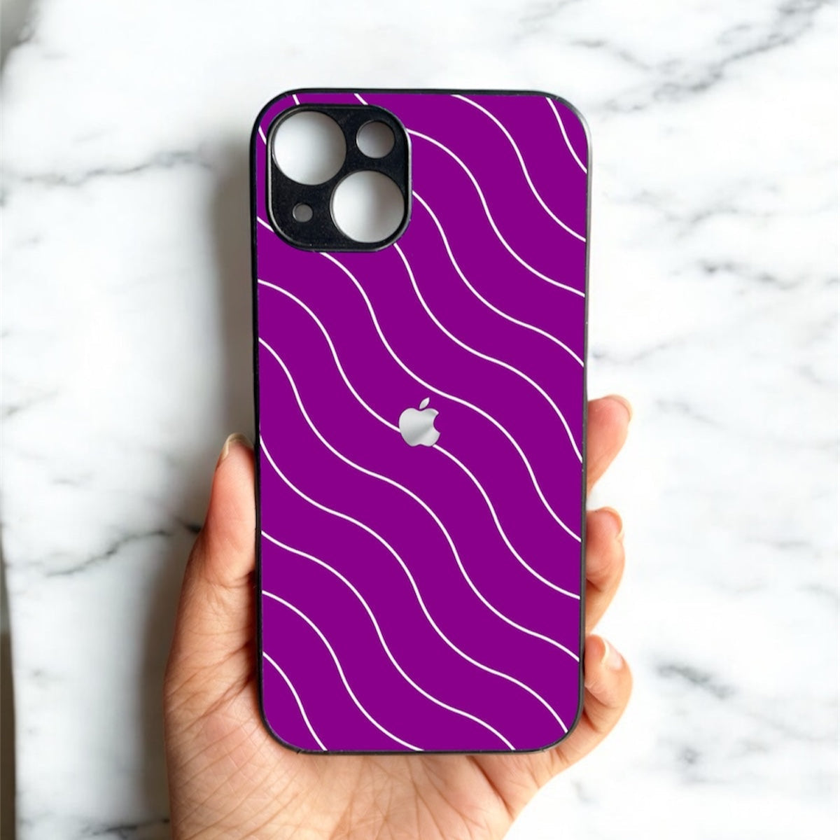 Deep Purple Curvio Metal Back Case for Apple Iphone 15