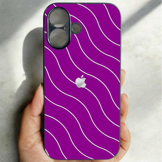 Deep Purple Curvio Metal Back Case for Apple Iphone 16