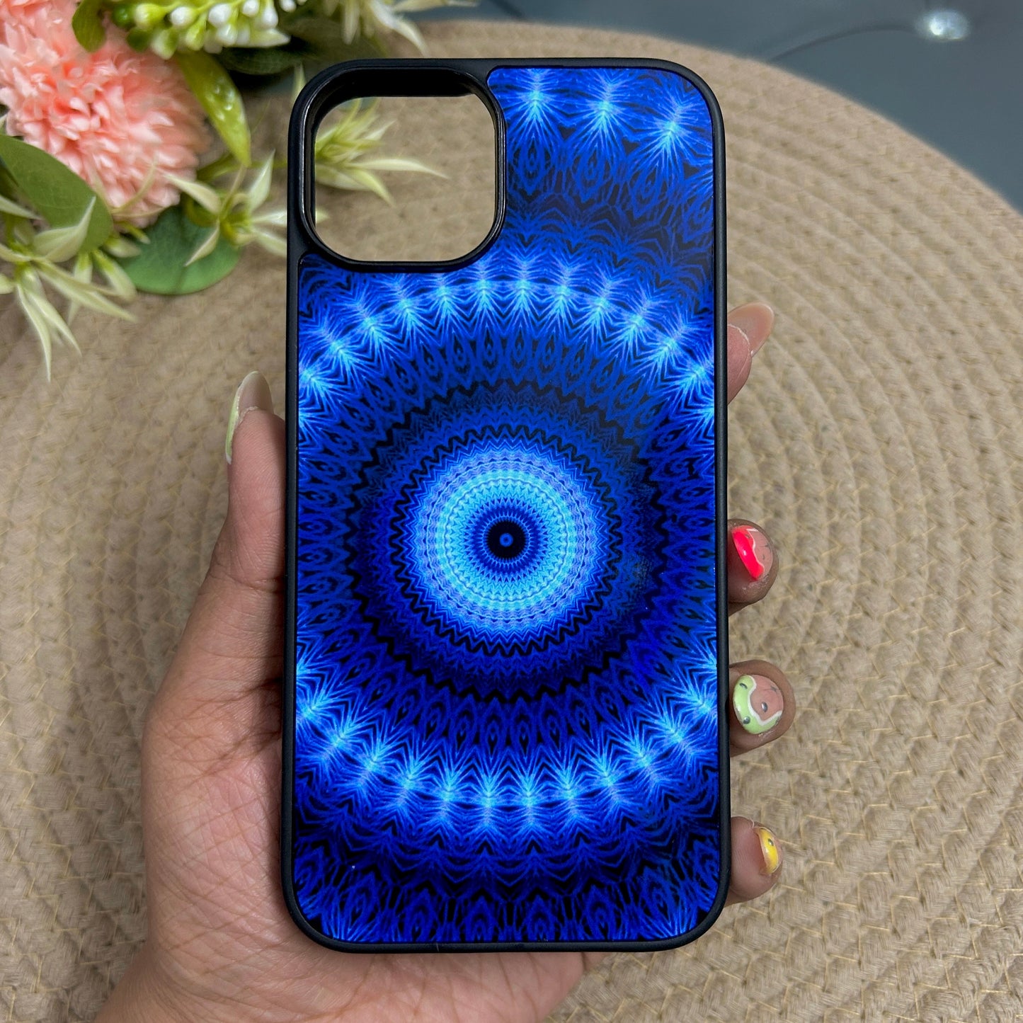 Amulet Mandala Glossy Metal Back Case for Apple Iphone 15 Plus