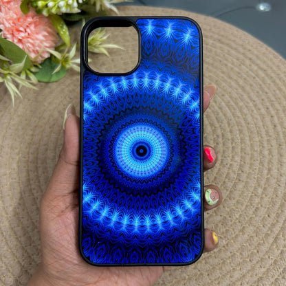 Amulet Mandala Glossy Metal Back Case for Apple Iphone 15 Plus