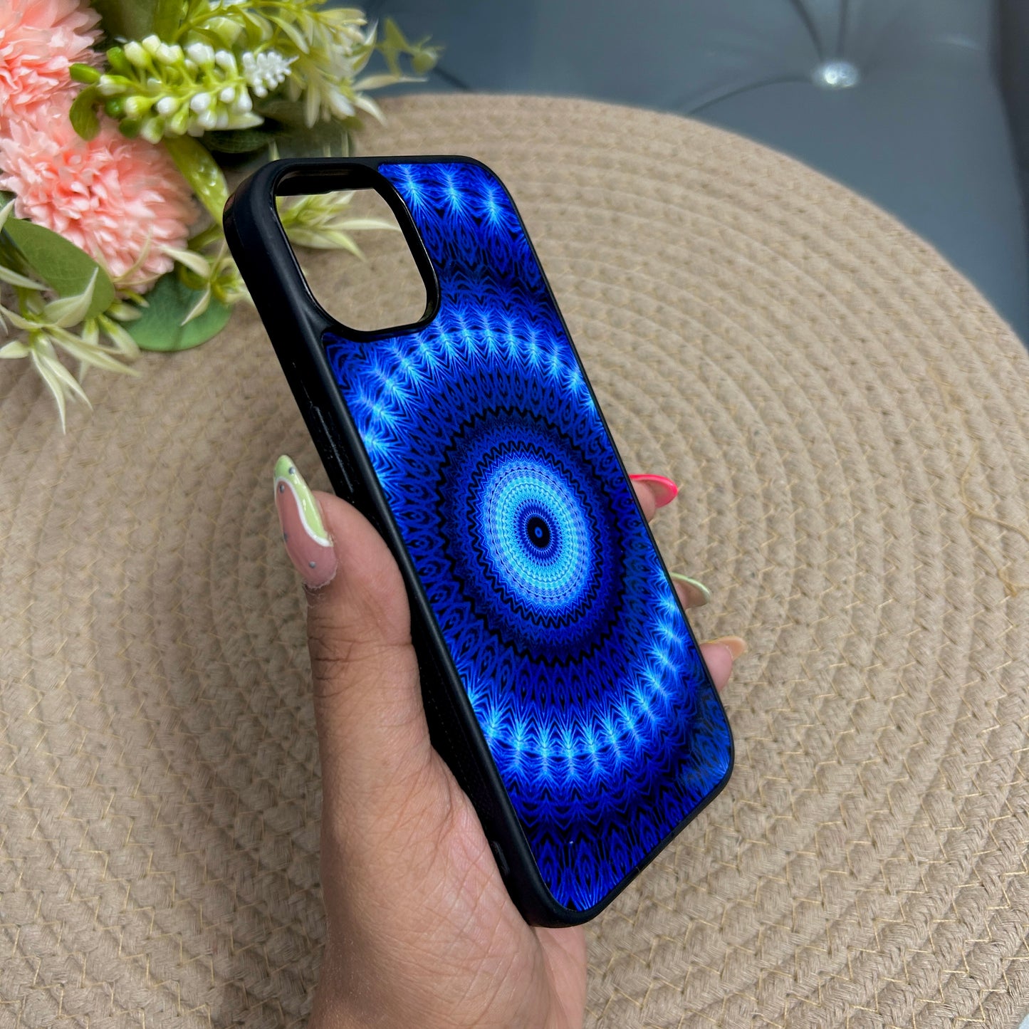 Amulet Mandala Glossy Metal Back Case for Apple Iphone 13