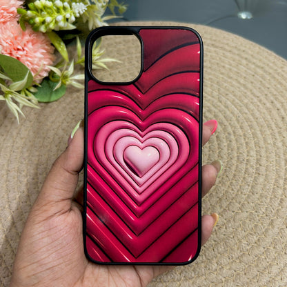 Inflated Hearts Glossy Metal Back Case for Apple Iphone 15 Plus