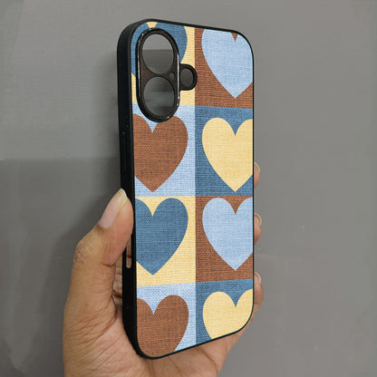 Patchwork Love Metal Back Case for Apple Iphone 16
