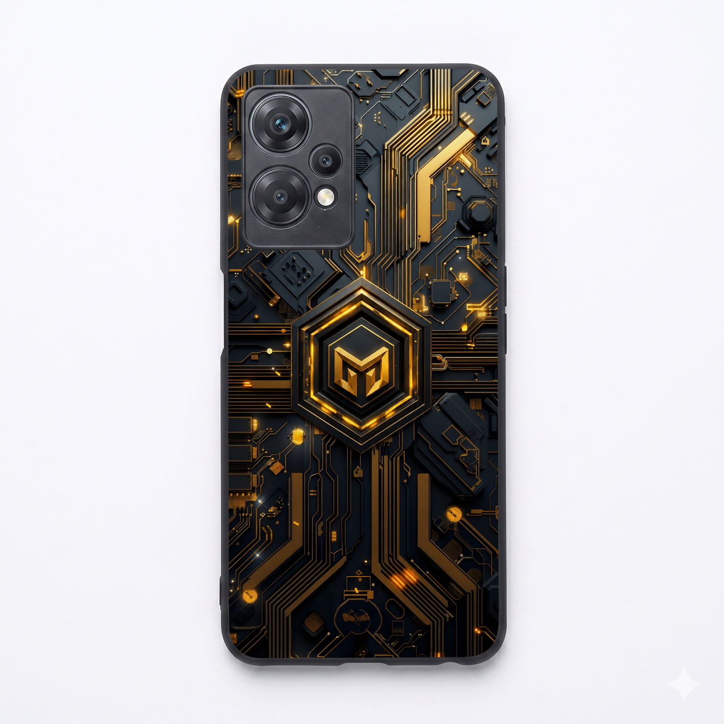Gold Circuit Metal Back Case for Oneplus NORD CE 2 LITE 5G