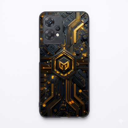 Gold Circuit Metal Back Case for Oneplus NORD CE 2 LITE 5G