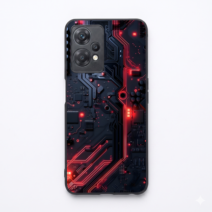 Red Surge Metal Back Case for Oneplus NORD CE 2 LITE 5G