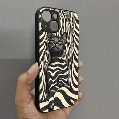 Cosmic Cat Metal Back Case for Apple Iphone 15 Plus