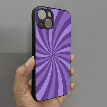 Purple Twist Metal Back Case for Apple Iphone 15 Plus