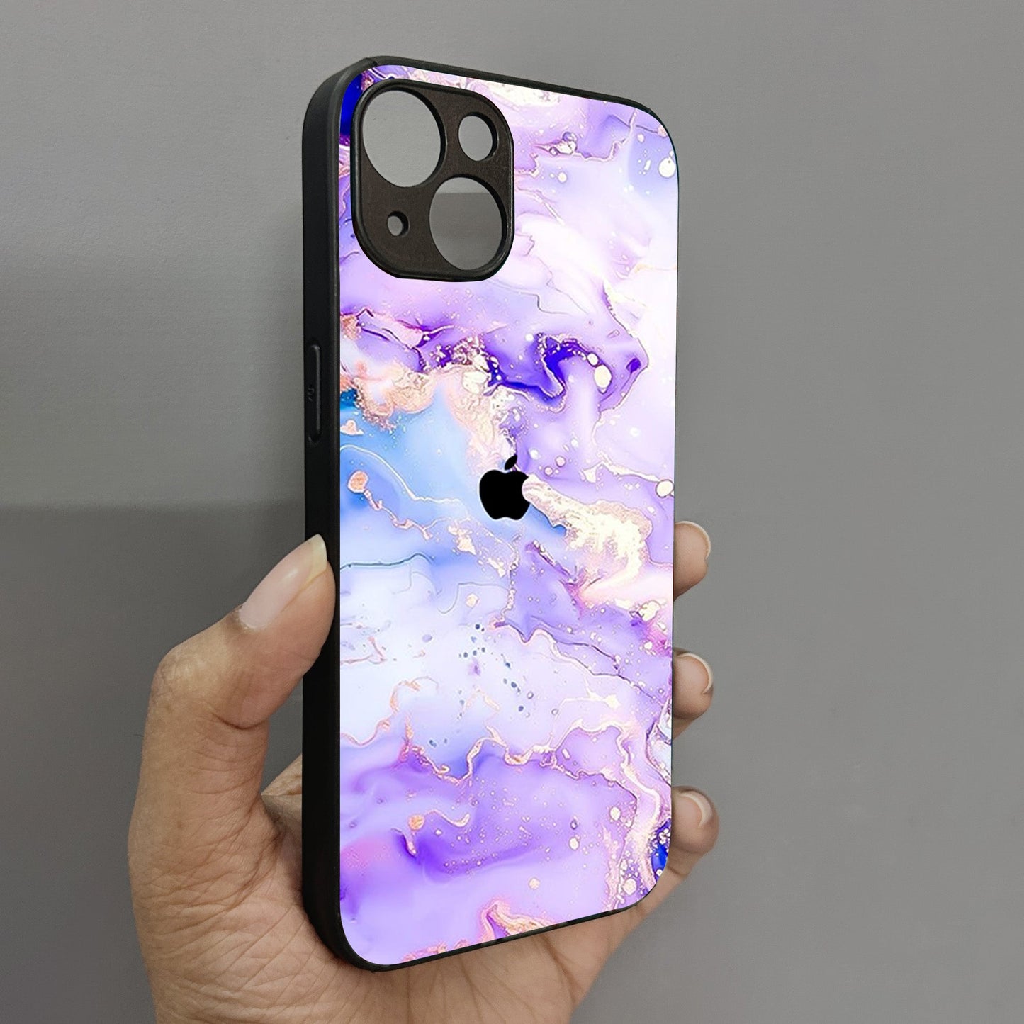 Indigo Flow Metal Back Case for Apple Iphone 14 Plus