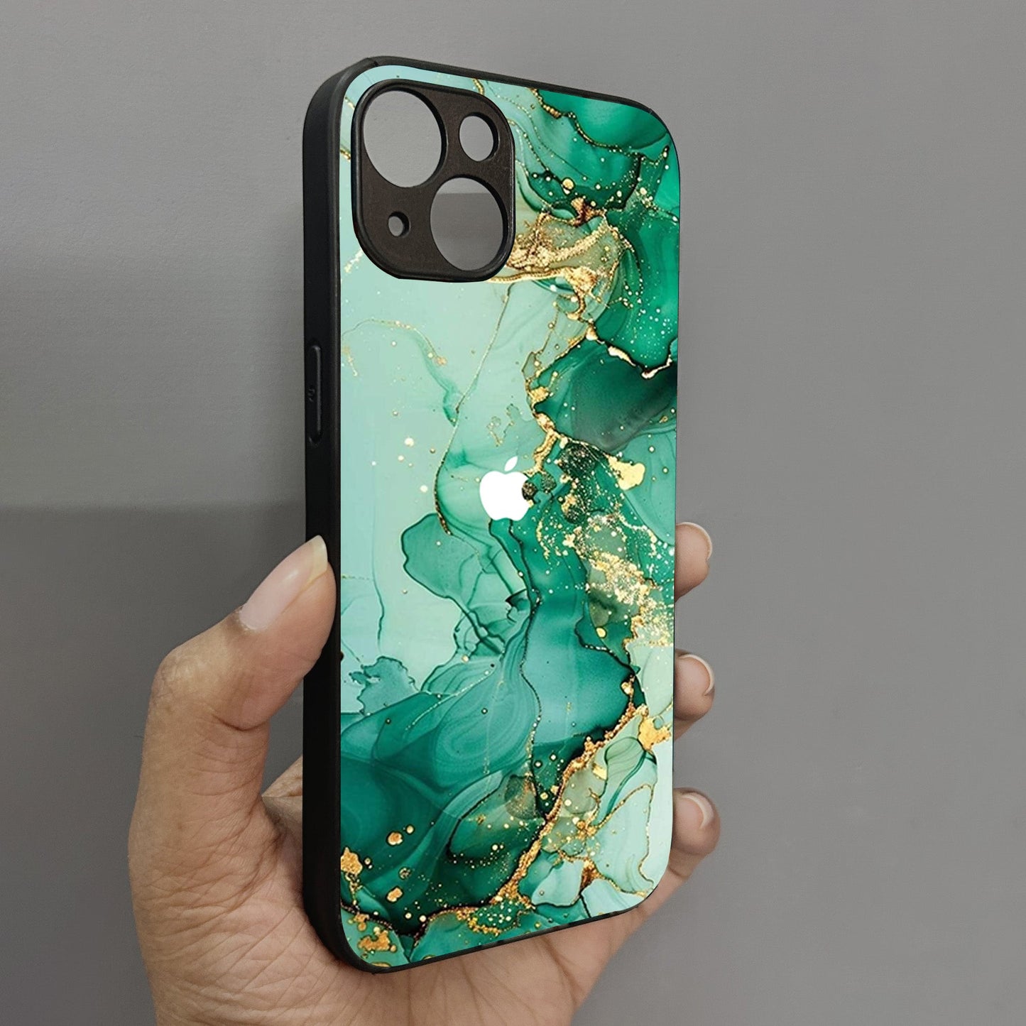 Jade Swirl Metal Back Case for Apple Iphone 14 Plus