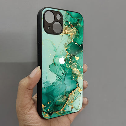 Jade Swirl Metal Back Case for Apple Iphone 14 Plus