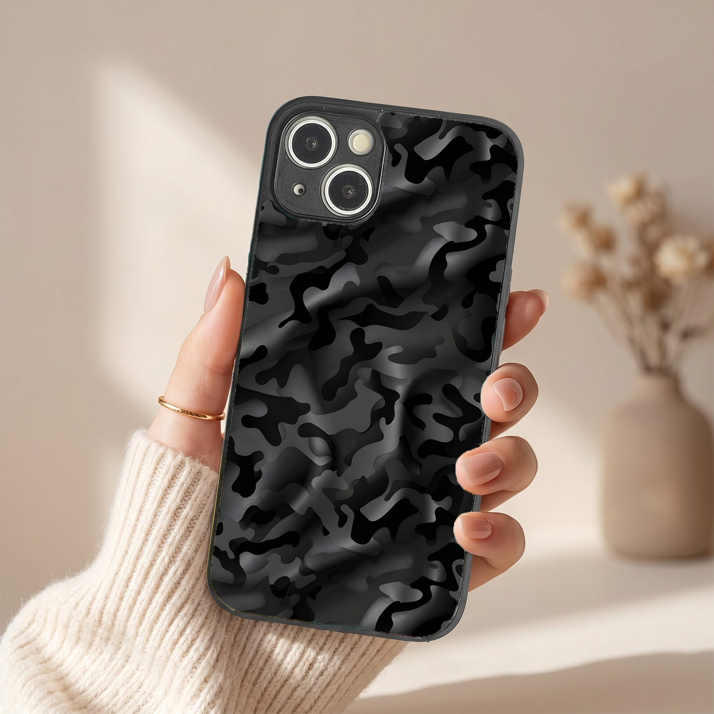 Shadow Camo Metal Back Case for Apple Iphone 13