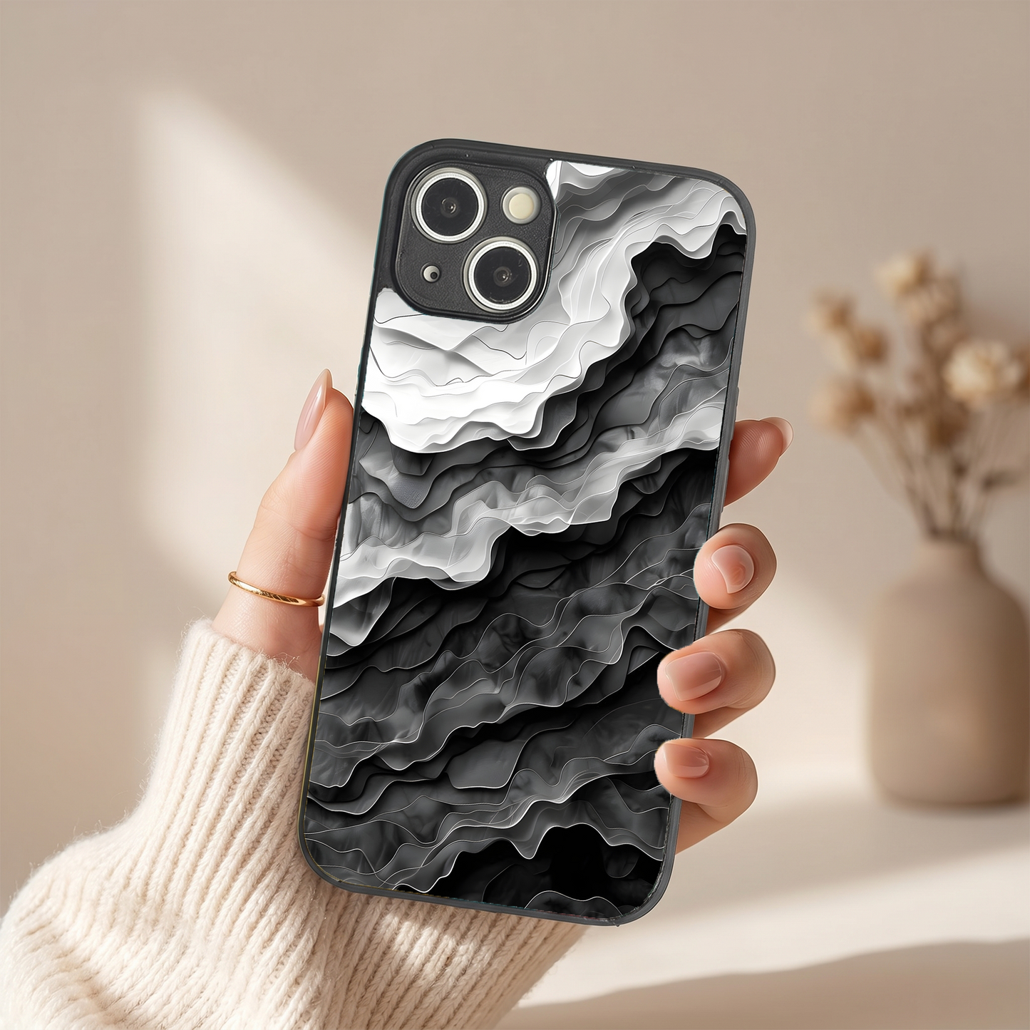 Stone Flow Metal Back Case for Apple Iphone 13