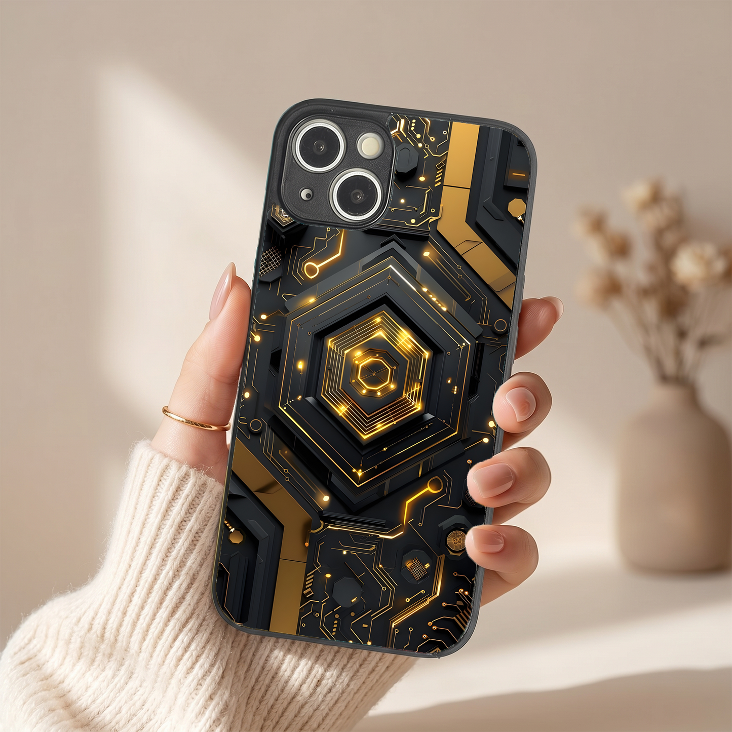Gold Rush Metal Back Case for Apple Iphone 13