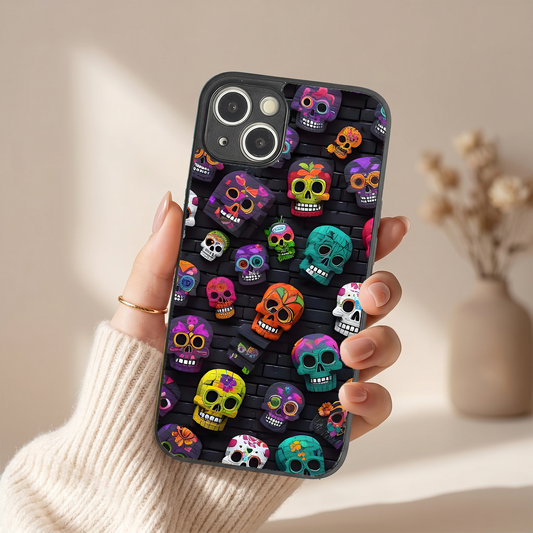 Skull Pop Metal Back Case for Apple Iphone 13
