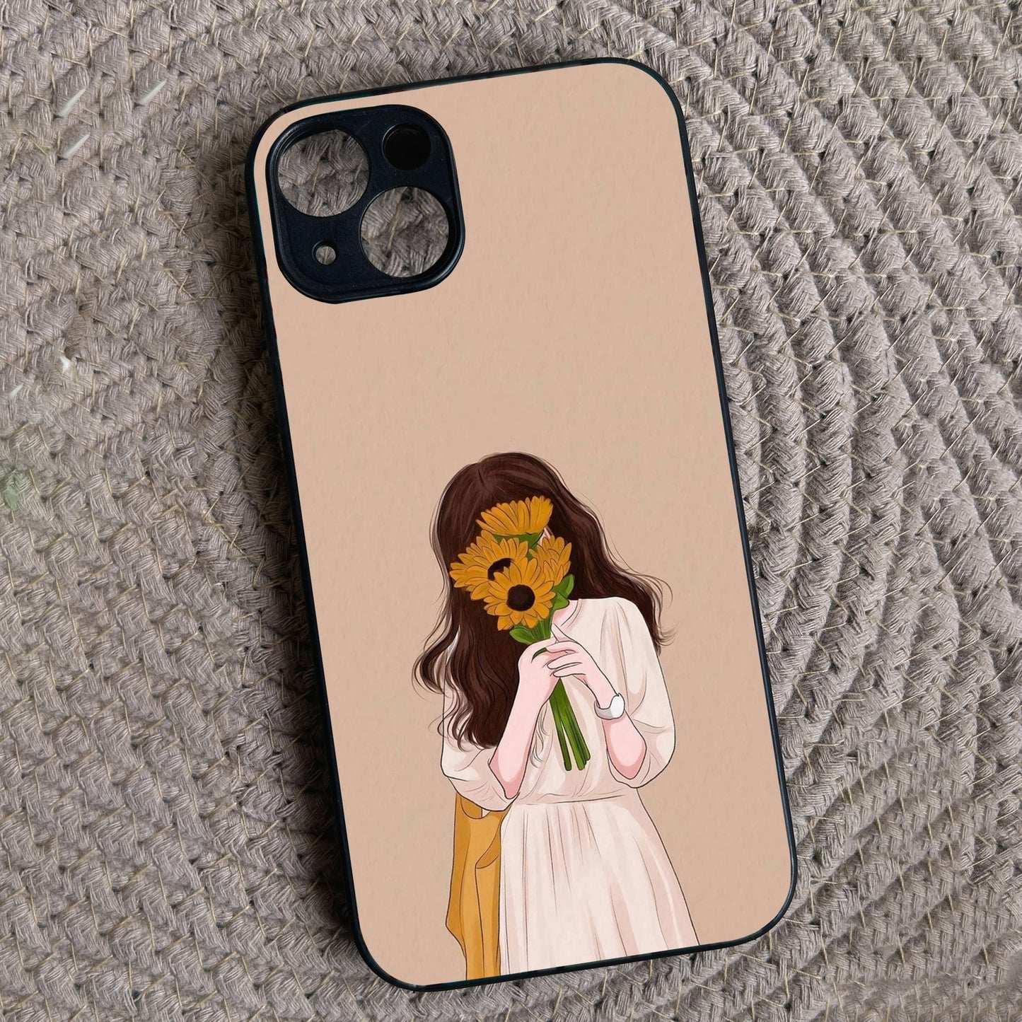 Sunflower Serenity Metal Back Case for Apple Iphone 13