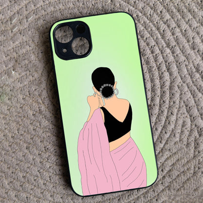 Saree Chic Metal Back Case for Apple Iphone 14 Plus