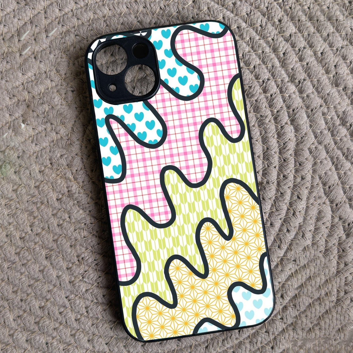 Playful Puzzle Metal Back Case for Apple Iphone 15 Plus