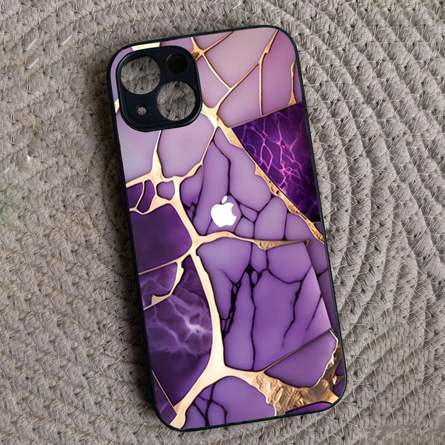 Violet Shatter Metal Back Case for Apple Iphone 14