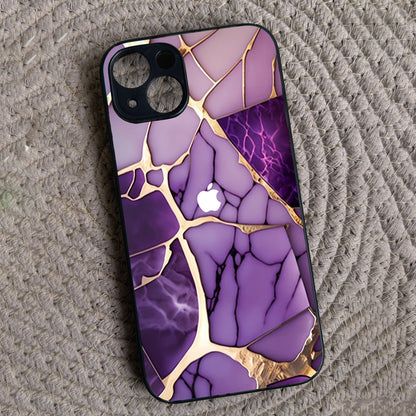 Violet Shatter Metal Back Case for Apple Iphone 13