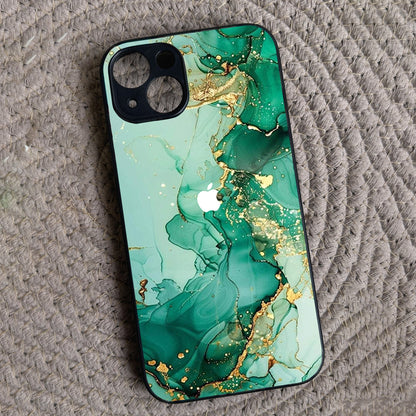 Jade Swirl Metal Back Case for Apple Iphone 15 Plus