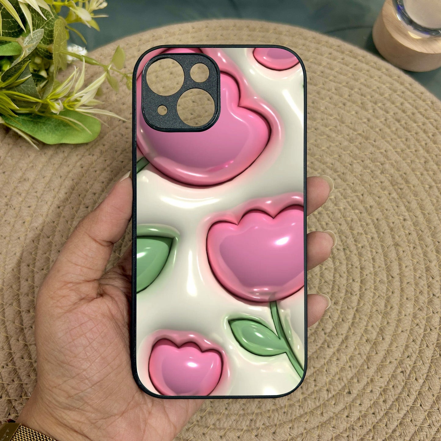 Inflated Tulip Metal Back Case for Apple Iphone 14 Plus