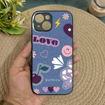 Denim Aesthetic Metal Back Case for Apple Iphone 14
