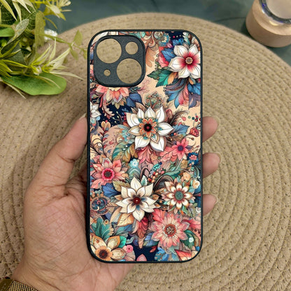 Floral Rush Metal Back Case for Apple Iphone 15 Plus