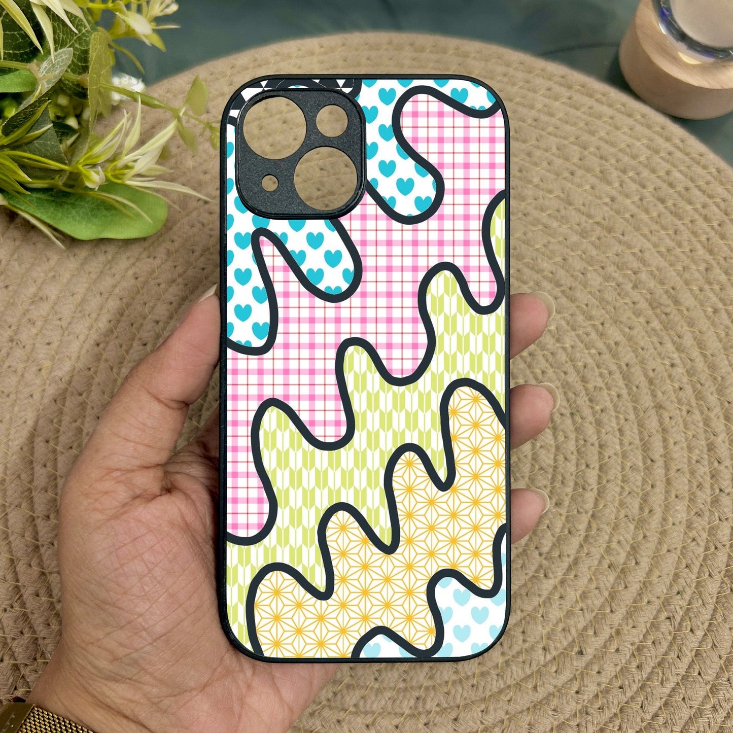 Playful Puzzle Metal Back Case for Apple Iphone 14