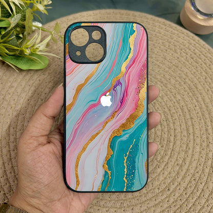 Pastel Luxe Metal Back Case for Apple Iphone 15 Plus