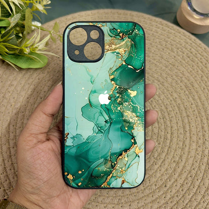 Jade Swirl Metal Back Case for Apple Iphone 14 Plus