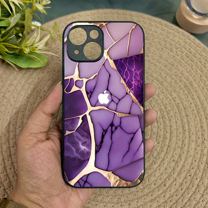 Violet Shatter Metal Back Case for Apple Iphone 15 Plus