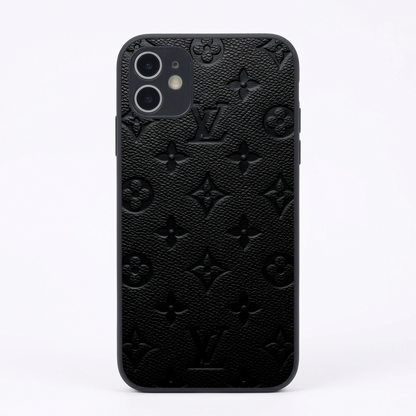 Luxe Leather Metal Back Case for Apple Iphone 11