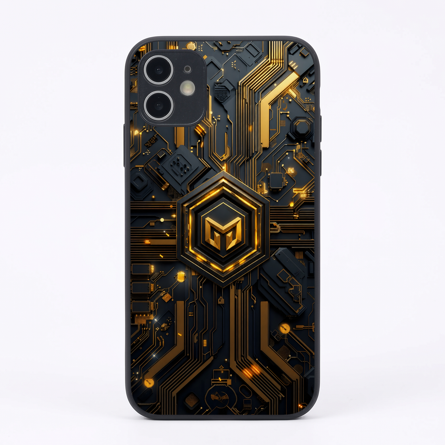 Gold Circuit Metal Back Case for Apple Iphone 11