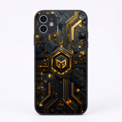 Gold Circuit Metal Back Case for Apple Iphone 11