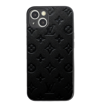 Luxe Leather Metal Back Case for Apple Iphone 13