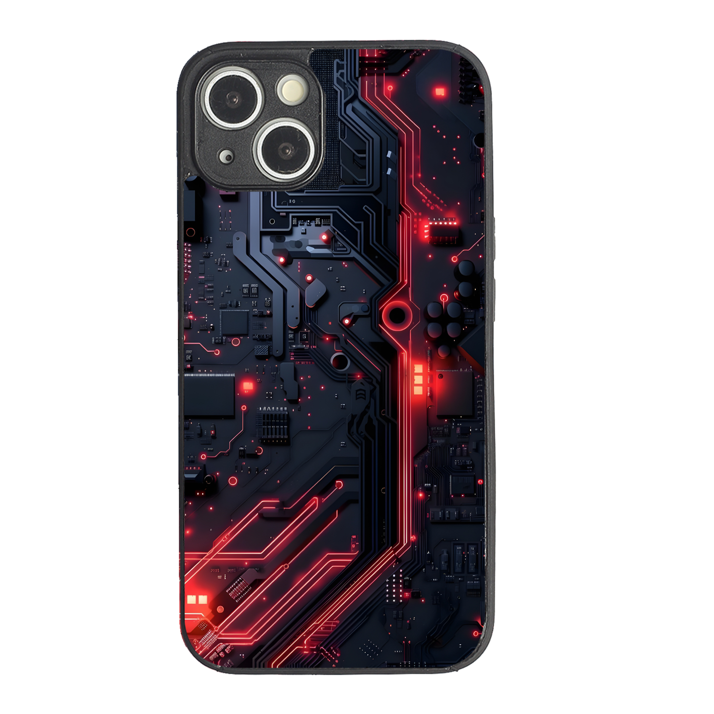 Red Surge Metal Back Case for Apple Iphone 13