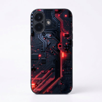 Red Surge Metal Back Case for Apple Iphone 17