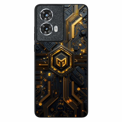 Gold Circuit Metal Back Case for Moto G85