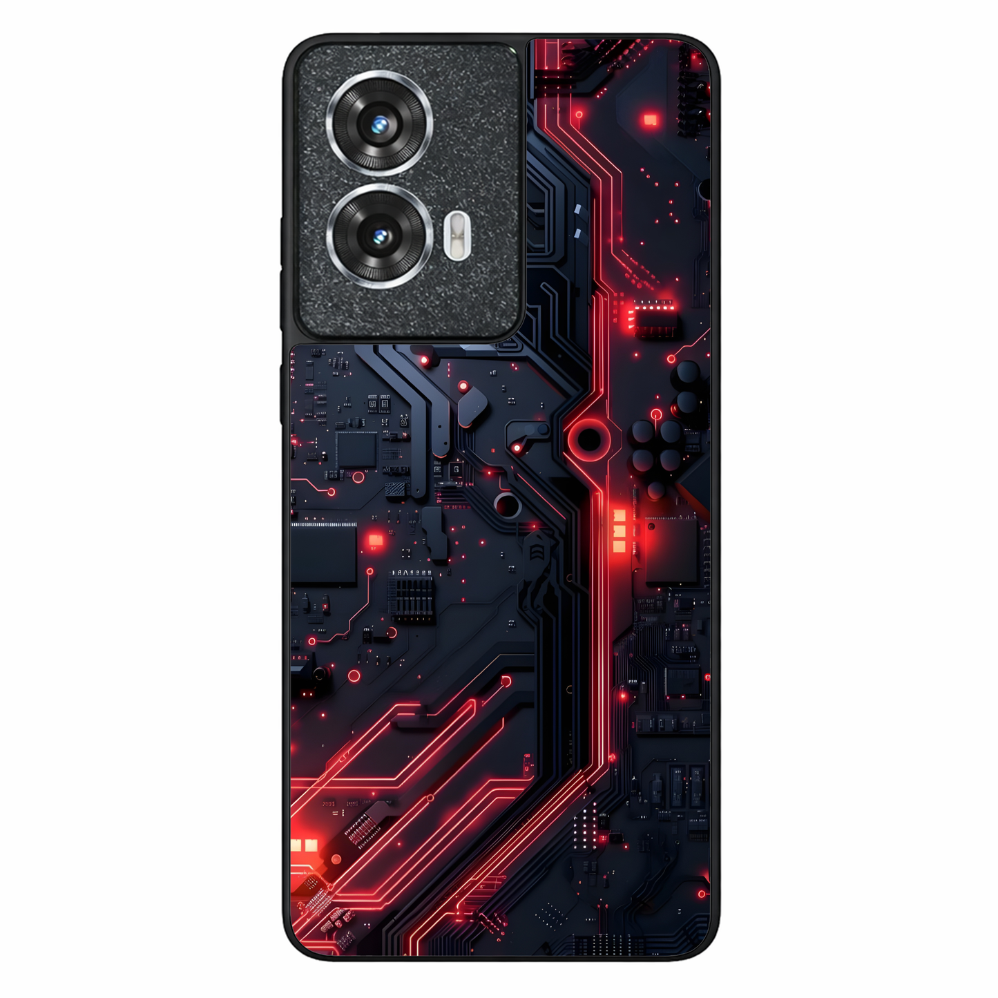 Red Surge Metal Back Case for Moto G96