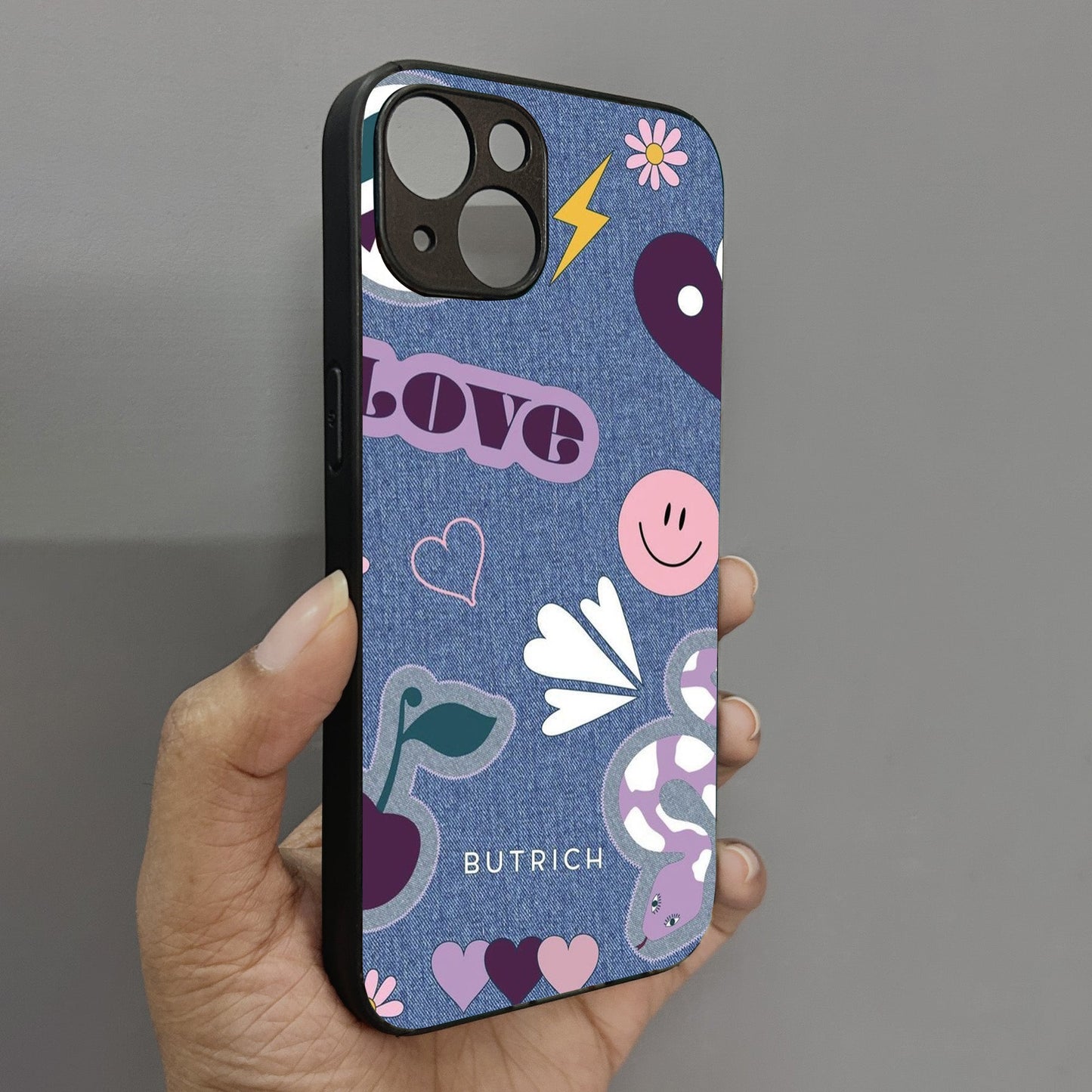 Denim Aesthetic Metal Back Case for Apple Iphone 14 Plus