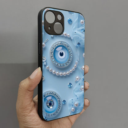 Pearl Amulet Metal Back Case for Apple Iphone 15 Plus
