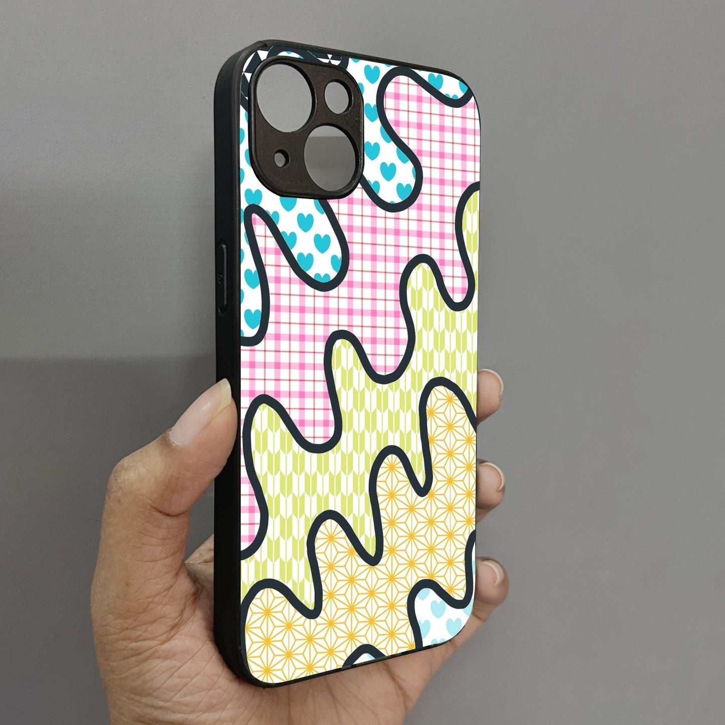 Playful Puzzle Metal Back Case for Apple Iphone 15 Plus